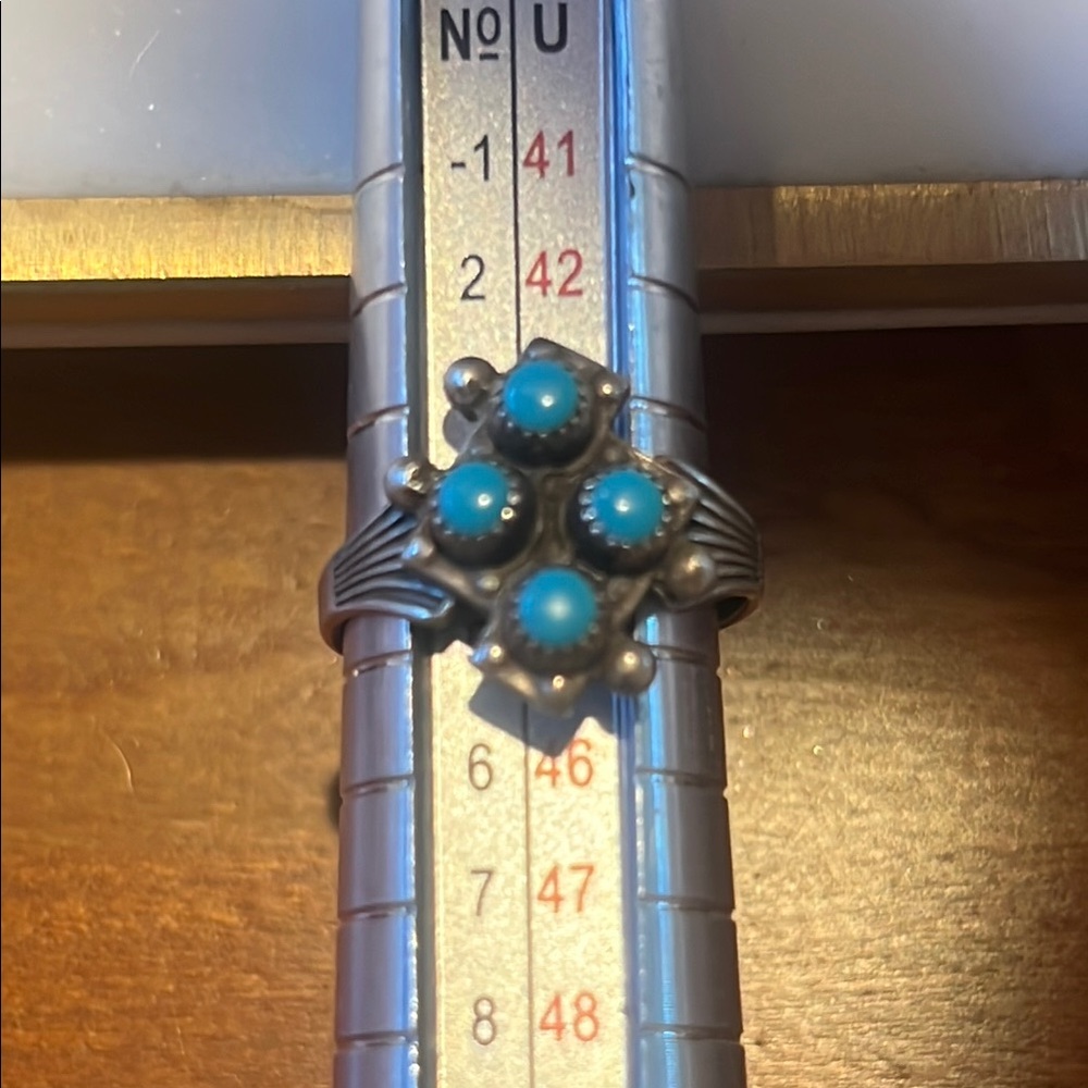 Vintage tiny Sterling silver turquoise ring